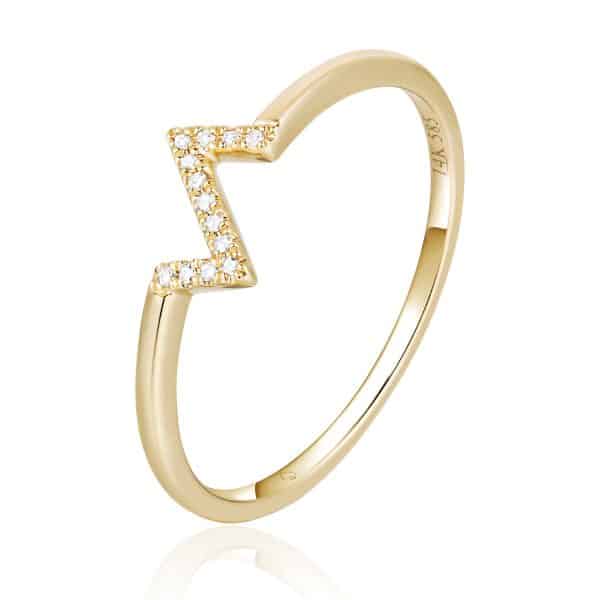 Z Bolt Diamond Ring Yg .02ct