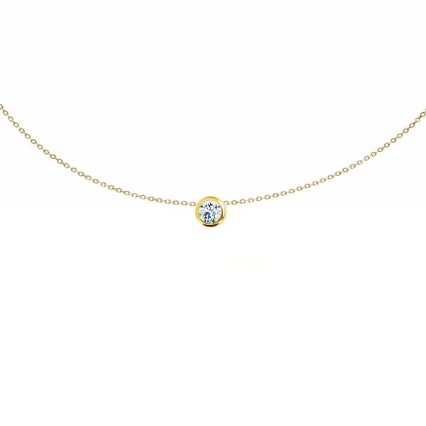 Solitaire Diamond Necklace Yg 0.24ct