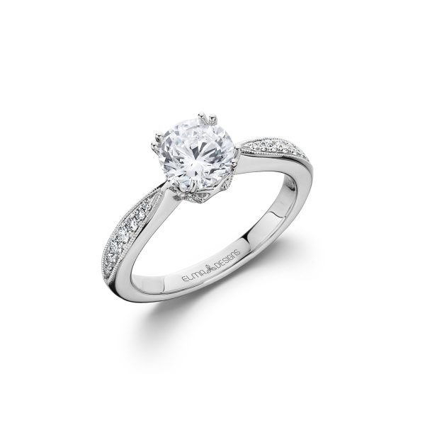 Diamond Engagement Ring Mounting, 18k WG .16cttw