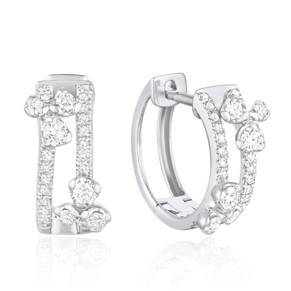 Diamond Hoop Earrings Wg .36cttw