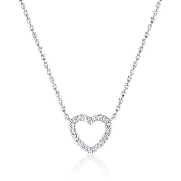 Diamond Heart Pendant WG 0.07ct