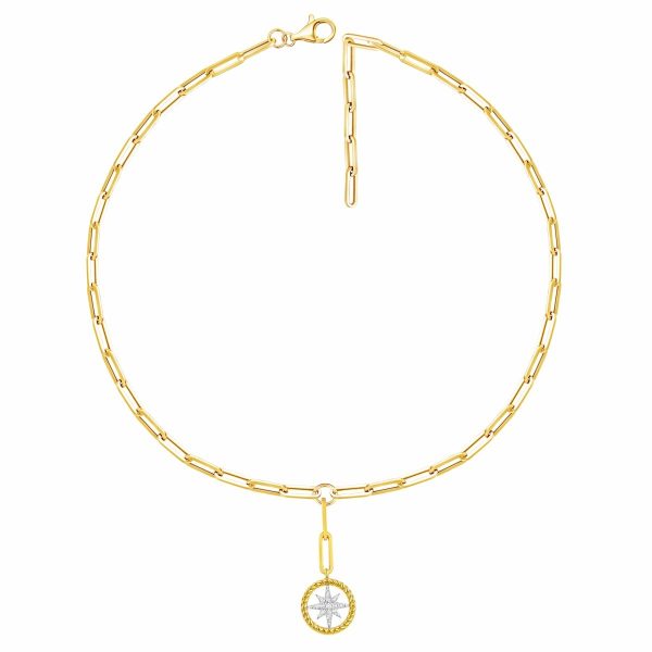 Star Paperclip Diamond Necklace Yg .18ct - Image 2